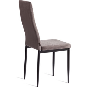 Стул TetChair Easy (mod. JSC02-1) / 1 шт. в упаковке, металл, флок, 41 х 52 х 96 см, Dark grey (темно-серый) HLR24 / черный (24596)