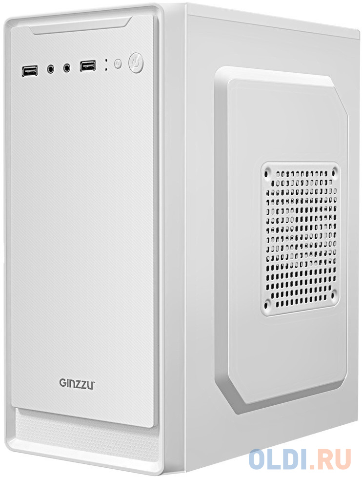 Корпус MiniTower Ginzzu B185 White mATX,2xUSB2.0, белый,w/o PSU, w/o fan (Ginzzu B185)