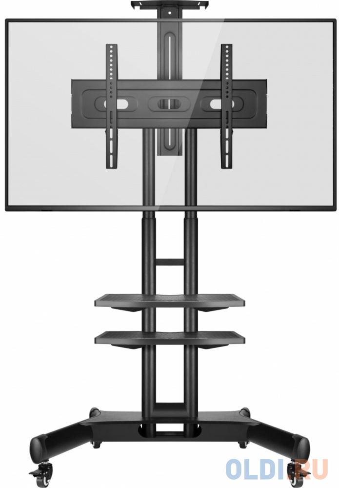Мобильная стойка ONKRON TS1552 на 1 ТВ/ 32-65" от 200х200 до 400х600 регулировка полок по высоте колесики с блокировкой черная в Москвe
