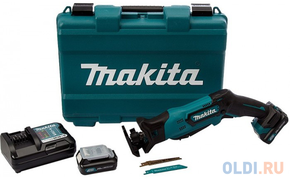 Makita JR103DZ Пила сабельная аккумуляторная [JR103DZ] {10.8В,Li-ion(слайд),0-3300\\м,ход-13мм,рез-50мм,1.3кг,кор,подсв,б\\кл замен пилки,б\\ак,з\\у} в Москвe