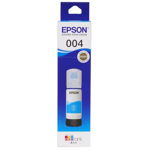 Чернила Epson 004, 100 мл, голубой, оригинальные для Epson L3258 / L3218 / L1218 (C13T00U280)