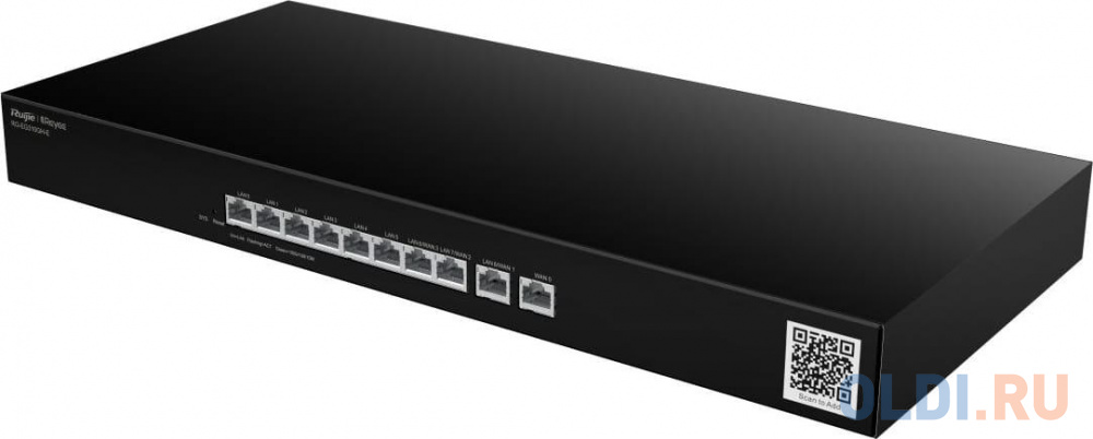 Ruijie Reyee Rack-mountable 10-port full gigabit router, providing one WAN port, six LAN ports, and three LAN/WAN ports; recommended concurrency of 30