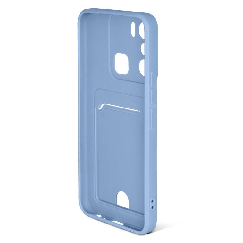 Чехол DF для Infinix Hot 20i Silicone с отделением для карты Grey-Blue inCardcase-04 в Москвe