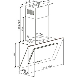 Вытяжка Hebermann HBKH 60.5 W в Москвe