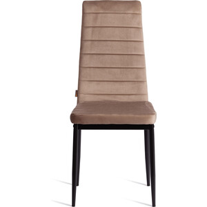 Стул TetChair Easy (mod. JSC02-1) / 1 шт. в упаковке, металл, флок, 41 х 52 х 96 см, Beige (бежевый) HLR8 / черный (24599)