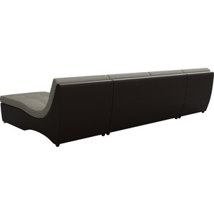 Угловой модульный диван АртМебель Монреаль корфу 02 экокожа коричневый