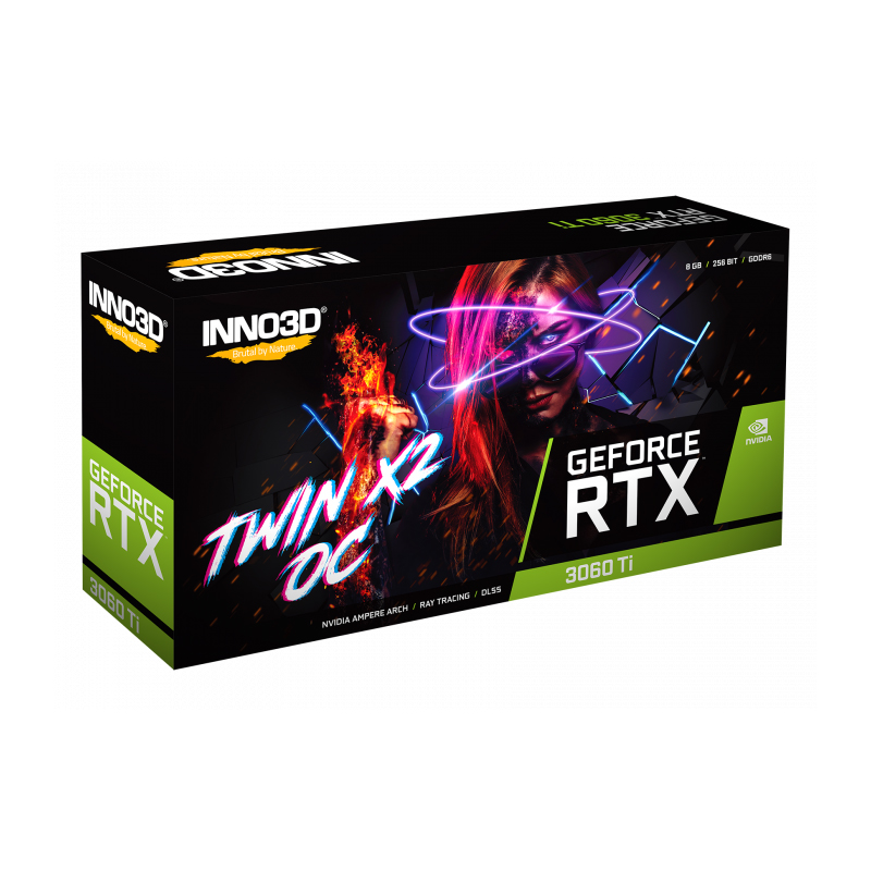 Видеокарта Inno3D nVidia GeForce RTX 3060 Ti TWIN X2 OC LHR 1410MHz PCI-E 4.0 8192Mb 14000MHz 256-bit 1xHDMI 3xDP N306T2-08D6X-119032DH