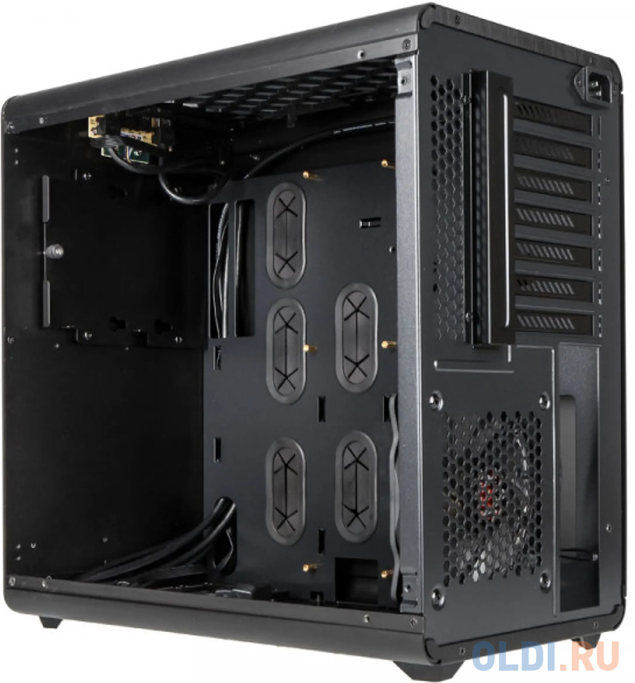 THETIS BLACK CLASSIC (Aluminum, ATX; 1.5mm Aluminum side panel; 120x120x25 O-type LED fan pre-installed at rear; 2*USB3.0; Supports 3.5 HDD *2 + 2.5 S