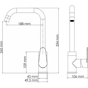 Смеситель для кухни Wasserkraft Alz хром (28807)