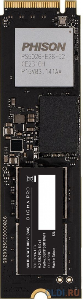 Накопитель SSD Digma PCIe 5.0 x4 1TB DGPST5001TP6T4 Pro Top P6 M.2 2280