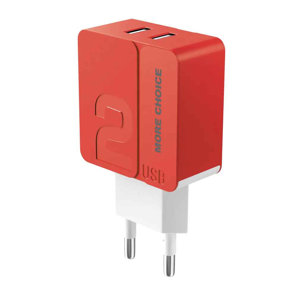 Сетевое зарядное устройство More choice NC46 Red 2USB 2.4A в Москвe