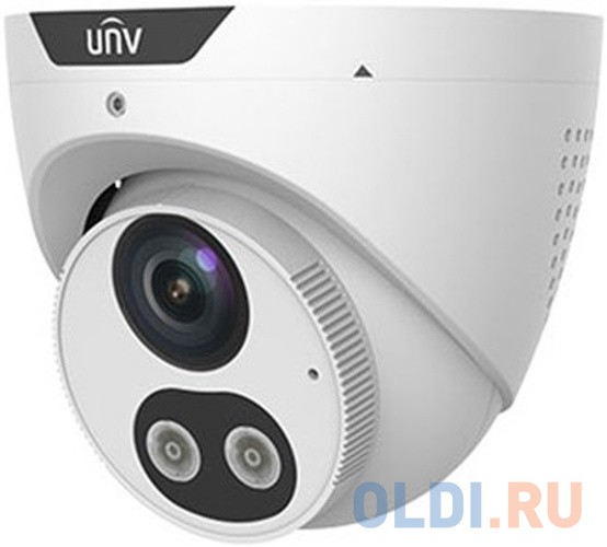 Uniview Видеокамера IP купольная, 1/2.7&quot; 4 Мп КМОП @ 30 к/с, ИК-подсветка и тревожная подсветка видимого спектра до 30м., LightHunter 0.003 Лк @F