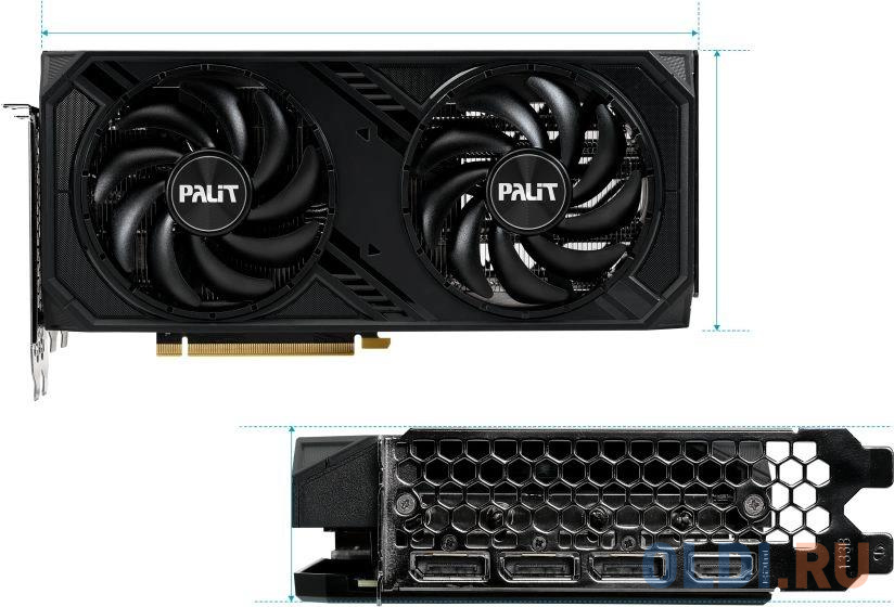 Видеокарта Palit PCI-E 4.0 RTX4060Ti DUAL NVIDIA GeForce RTX 4060TI 8Gb 128bit GDDR6 2310/18000 HDMIx1 DPx3 HDCP Ret в Москвe