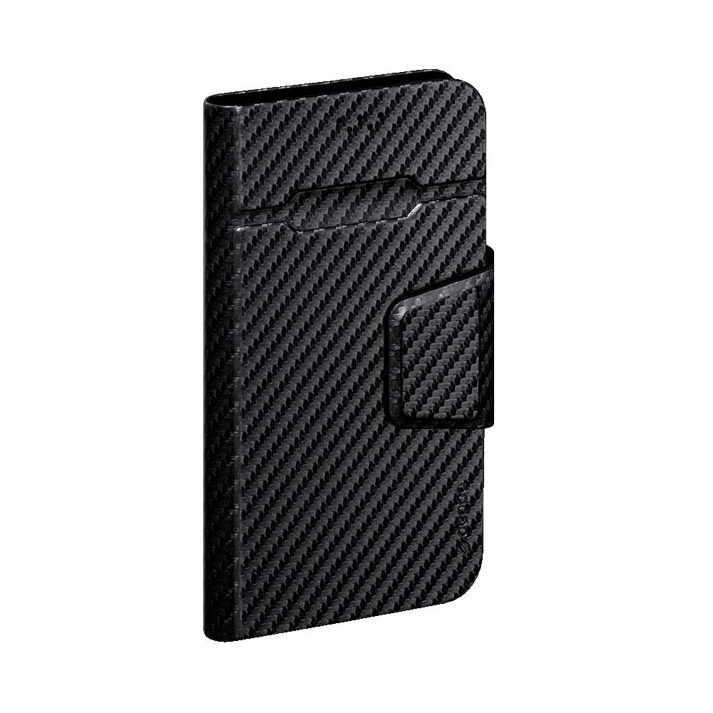 Чехол-подставка Deppa Wallet Fold M для смартфонов 4.3''- 5.5'', черный карбон 87064