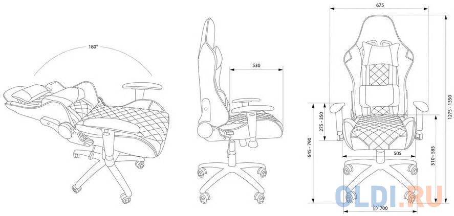 Кресло для геймеров Cactus CS-CHR-030BLS чёрный белый