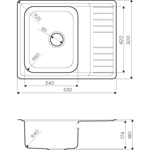 Кухонная мойка Omoikiri Sagami 63 IN нержавеющая сталь (4993732)