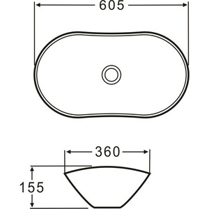 Раковина-чаша BelBagno 60х36 серая матовая (BB1404-H311)