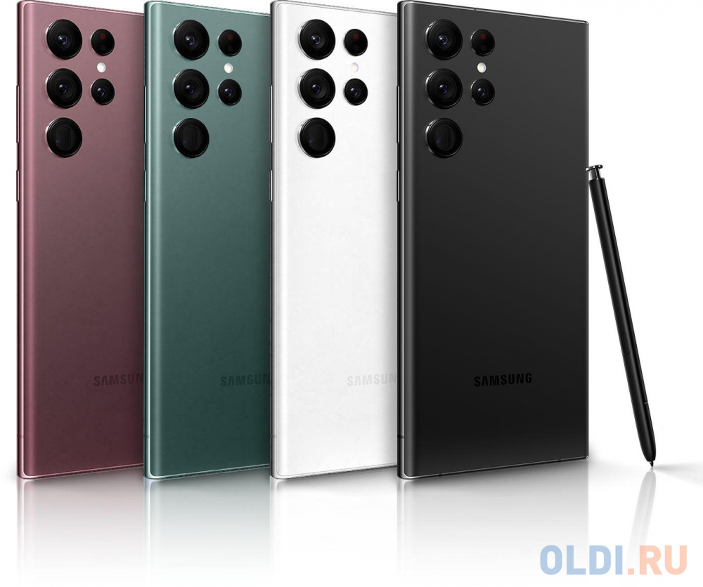 Смартфон Samsung SM-S908E Galaxy S22 Ultra 256Gb 12Gb белый фантом моноблок 3G 4G 2Sim 6.8" 1440x3088 Android 12 108Mpix 802.11 a/b/g/n/ac/ax NFC