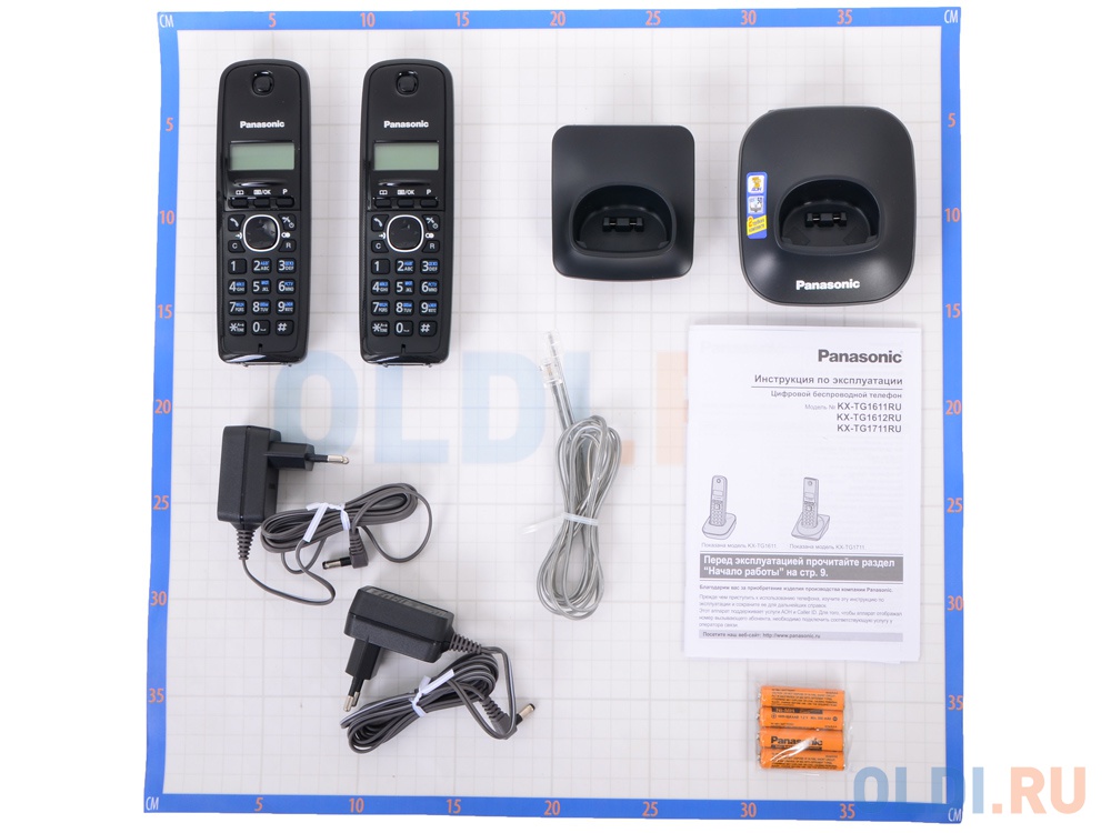 Телефон DECT Panasonic KX-TG1612RUH АОН, Caller ID 50, 12 мелодий, + дополнительная трубка