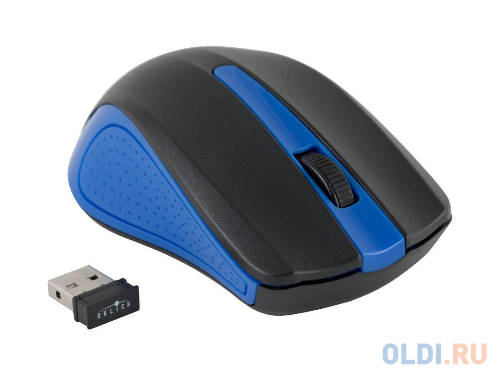 Мышь Oklick 485MW black/blue optical (1200dpi) cordless USB (2but)