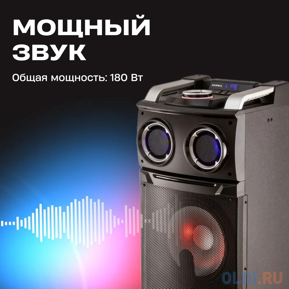 Минисистема Supra SMB-980 черный 180Вт FM USB BT SD