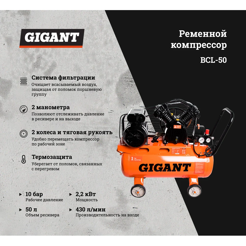 Ременной компрессор Gigant