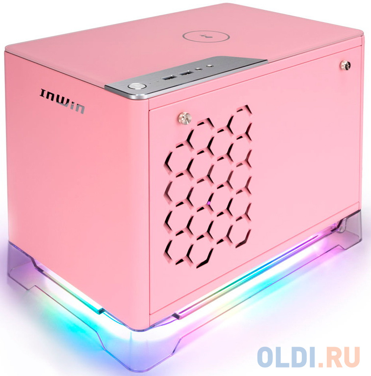 Корпус Inwin CF08A (A1PLUS) розовый 650W miniITX 4x120mm 2xUSB3.0 audio в Москвe