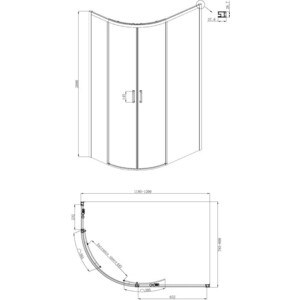 Душевой уголок Ambassador Queen 120x80 с душевой системой Lemark, прозрачный, хром (11011103R, LM7010C) в Москвe