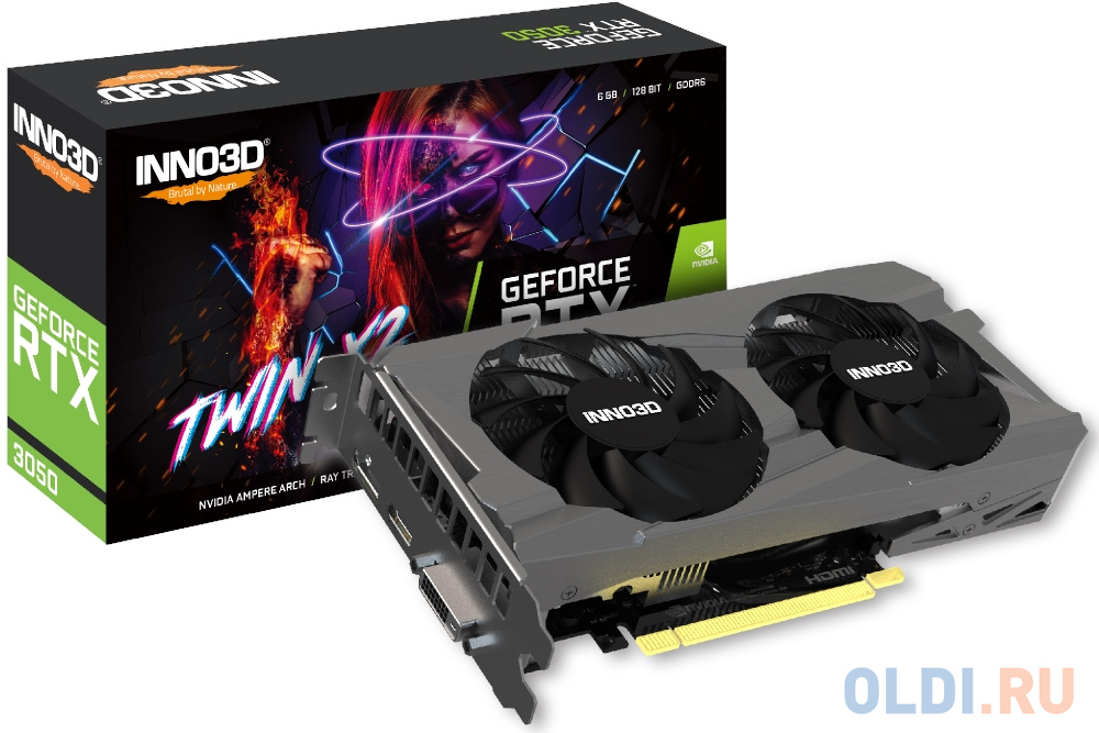 INNO3D RTX 3050 Twin X2//RTX3050, DP,HDMI,DVI, 6G,D6 в Москвe