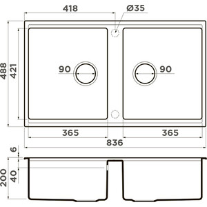 Кухонная мойка Omoikiri Kitagawa 83-2-U-GR leningrad grey (4993810)