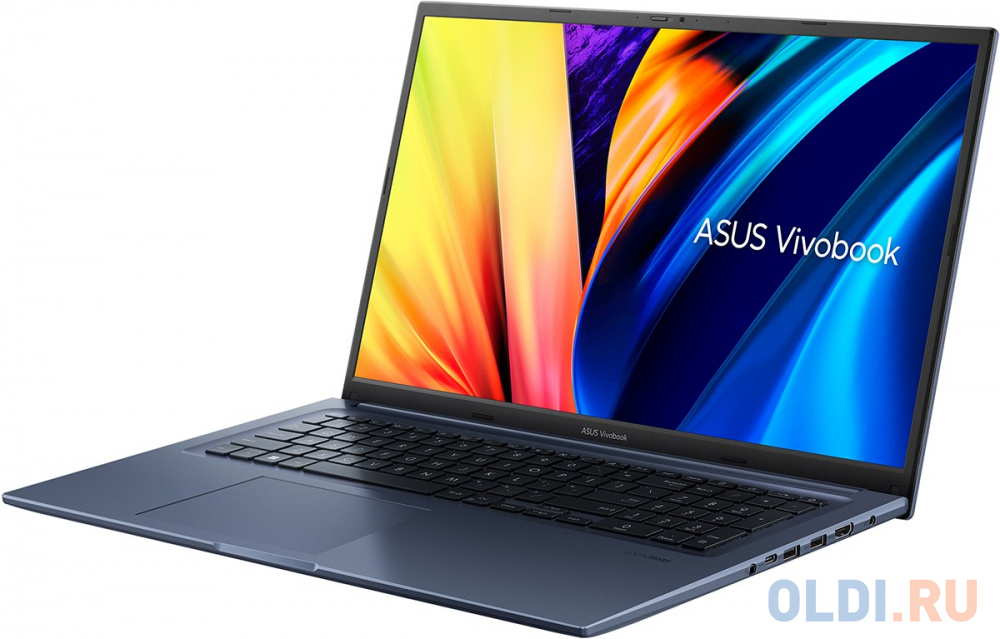 Ноутбук Asus VivoBook 17X K1703ZA-AU171 Core i5 12500H 16Gb SSD512Gb Intel Iris Xe graphics 17.3" IPS FHD (1920x1080) noOS blue WiFi BT Cam (90NB