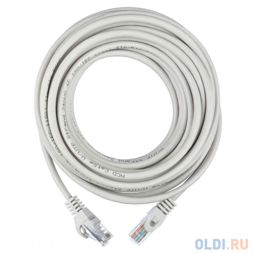 Патч-корд ACD-LPU5E-75A [ACD-LPU5E-75A] Cat5e UTP 24AWG 4Pair, 7/0.18мм CCA Серый, 7.5м, (741654)