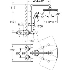 Душевая система Grohe Cosmopolitan system хром (26691000) в Москвe