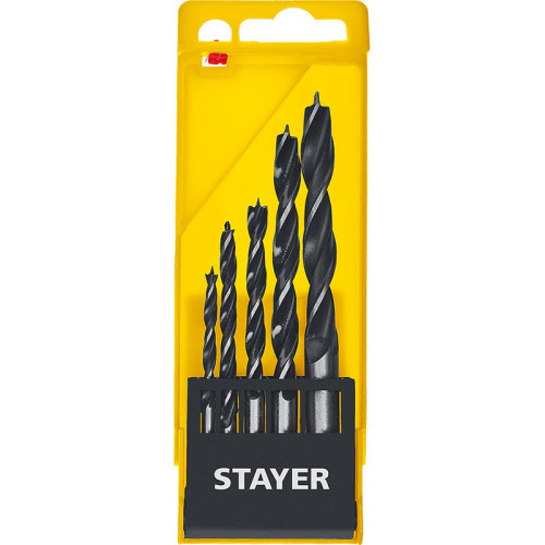 Набор сверл, ⌀ 4-6,8, 10 мм, сталь 45, по дереву, STAYER M-type, 5 шт. (2942-H5_z02)