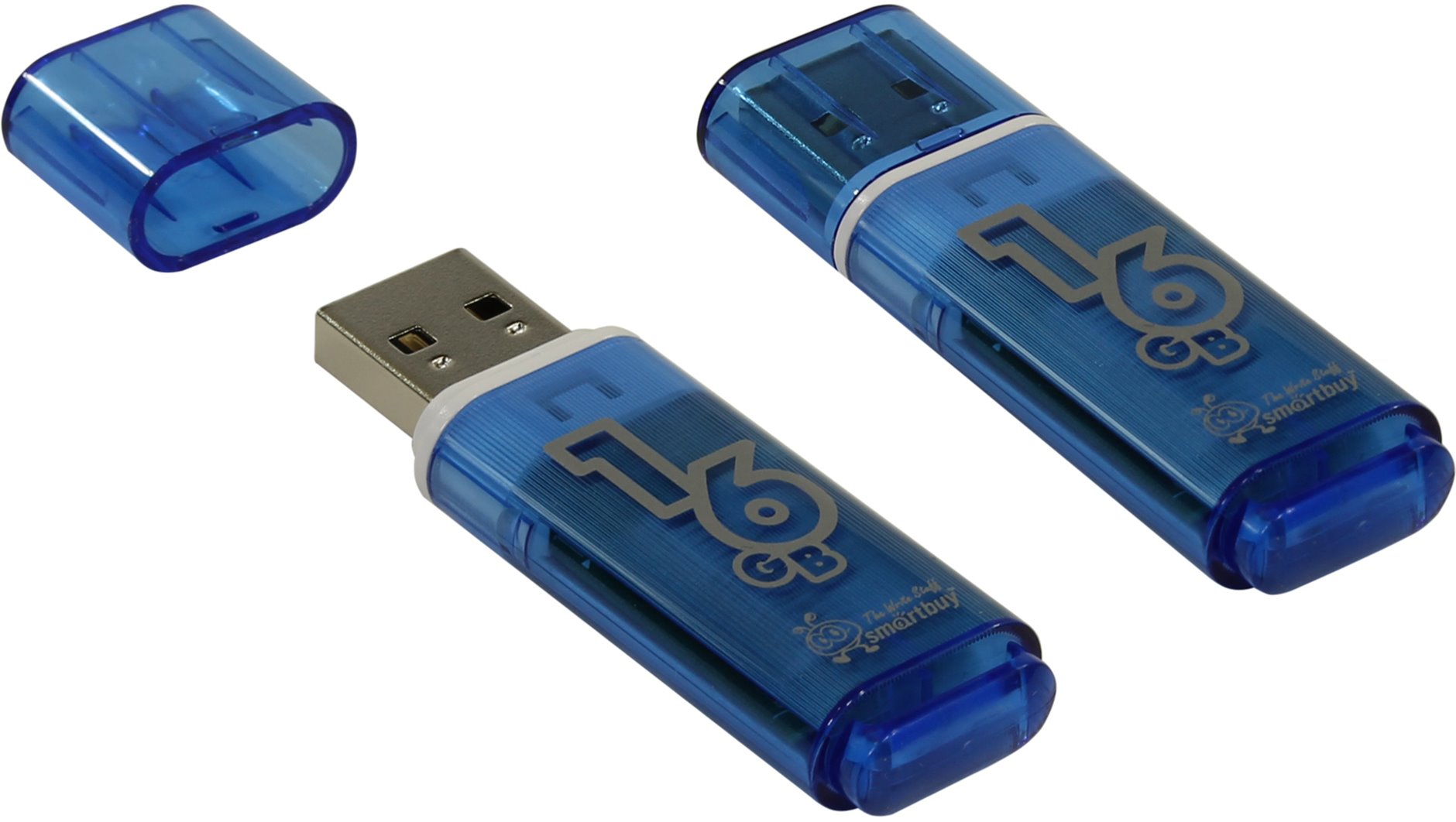 Флешка SmartBuy Glossy USB 2.0 16GB Blue (SB16GBGS-B) в Москвe