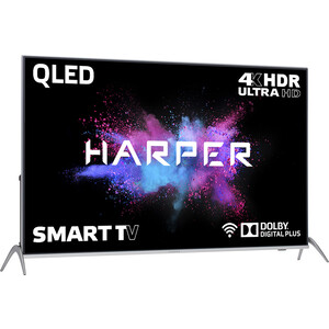 Телевизор QLED HARPER 55Q850TS (55'', 4K, SmartTV, Android, WiFi, серый)