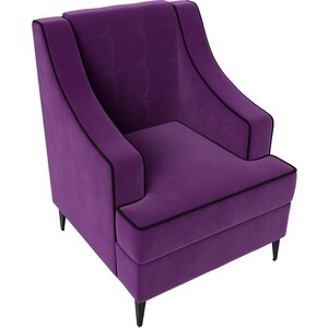 Кресло Лига Диванов Марк микровельвет фиолетовый\черный (111880)