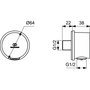 Шланговое подключение Ideal Standard Idealrain 1/2'' черный шелк (BC808XG)