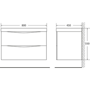 Тумба с раковиной BelBagno Marino-Cer 80 Rovere Bianco (MARINO-CER-800-2C-SO-WO-P, BB-0322-80-LVB)