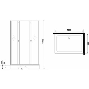 Душевой уголок Niagara Eco 120x90 с поддоном, тонированный, черный (1291432QT) в Москвe