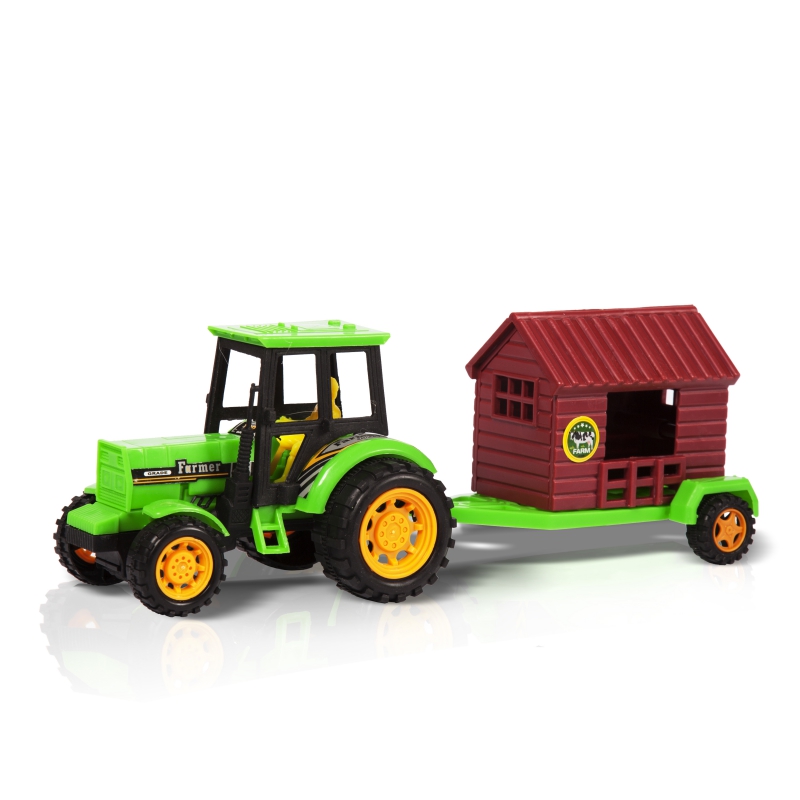 Спецтехника Handers "Трактор с прицепом: Перевозчик дома", 10 см, зеленый (HAC1608-111)