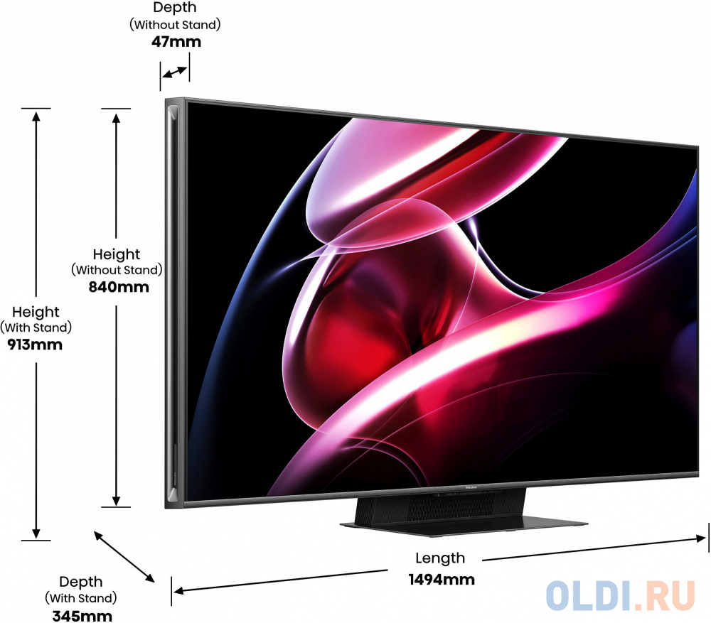 Телевизор LED Hisense 65&quot; 65UXKQ темно-серый 4K Ultra HD 120Hz DVB-T DVB-T2 DVB-C DVB-S DVB-S2 USB WiFi Smart TV