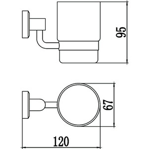 Стакан для ванной Savol серия 95 хром (S-009558)