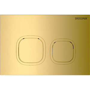 Комплект унитаза Grossman Color сиденье микролифт, инсталляция, клавиша золото глянцевая, светло-серый матовый (97.4455GLMS.02.300)