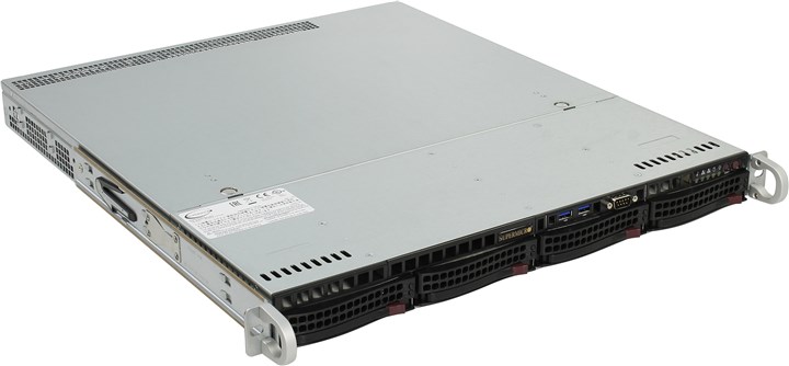 Серверная платформа SuperMicro 5019S-MN4, 1xSocket1151, 4xDDR4, 4x3.5 HDD HS, 4GLAN, IPMI, 1x350W, 1U (SYS-5019S-MN4)