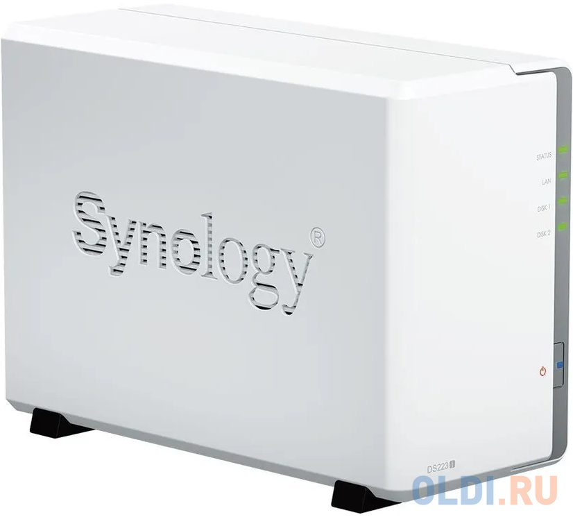 Synology DS223j Сетевое хранилище 2x2.5"/3.5" SATA, Realtek RTD1296-1.7GHz, 1 GB DDR4, 1x1 Гбит/с, 2xUSB в Москвe