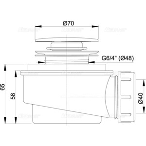 Сифон для душевого поддона AlcaPlast D50 Click-clack заниженный, хром (A476) в Москвe