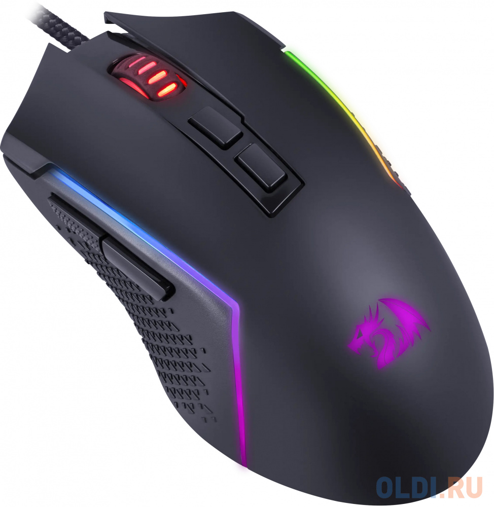 Redragon Проводная игровая мышь Trident Lite черная,RGB,7кн,8000dpi