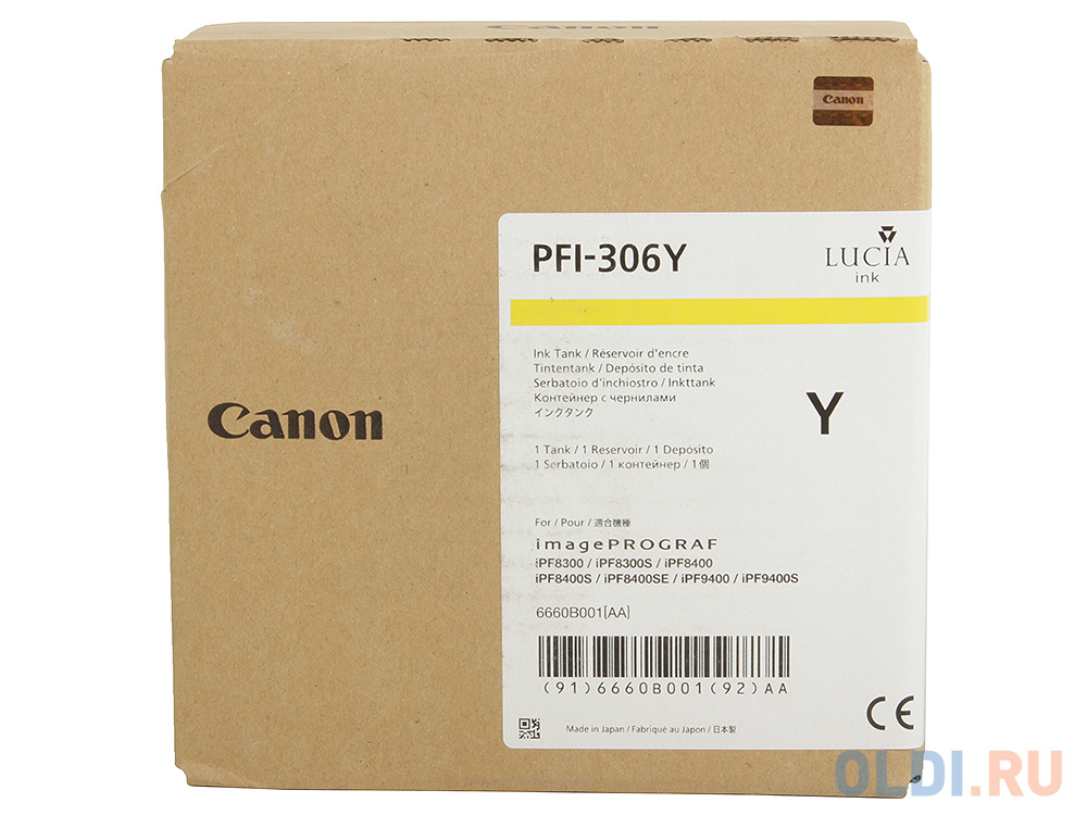 Картридж Canon PFI-306 Y для iPF8300S 8400 9400S 9400 желтый