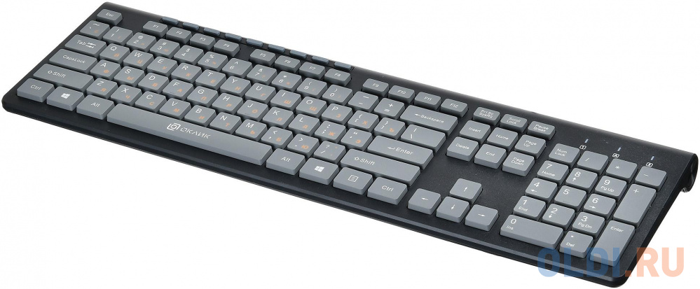 Клавиатура проводная Oklick 480M USB черный серый